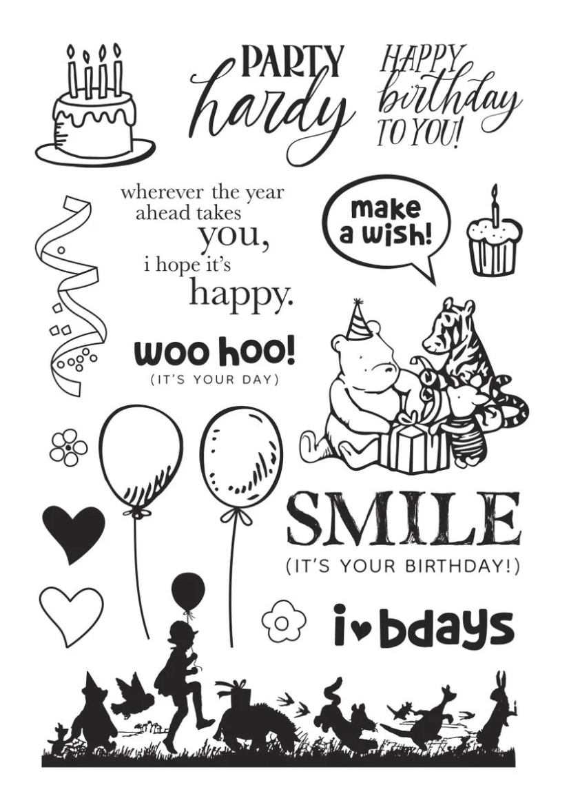 Spellbinders & Simple Stories Make a Wish! Clear Stamps & Dies Bundle