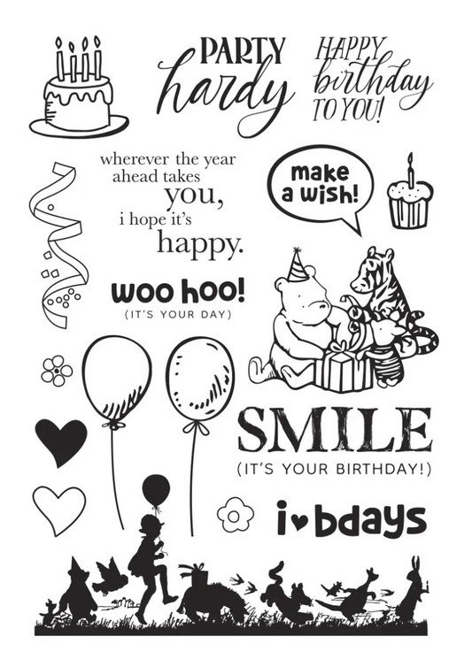 Spellbinders & Simple Stories Make a Wish! Clear Stamps & Dies Bundle