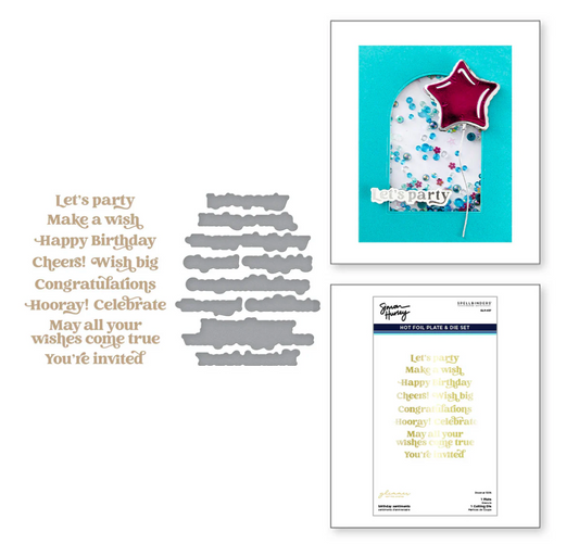 Birthday Sentiments Glimmer Hot Foil Plate & Die Set