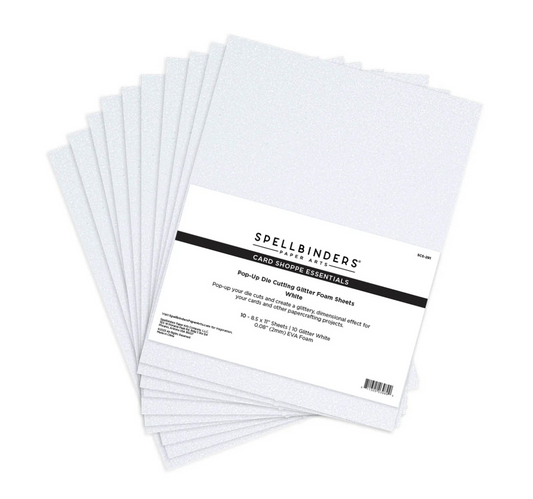 Spellbinders Pop-Up Die Cutting Glitter Foam Sheets - White