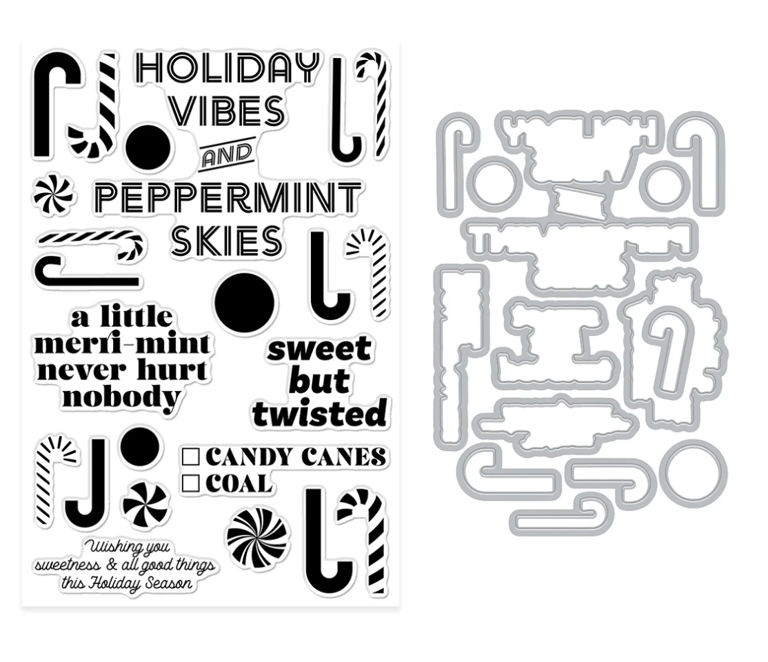 Hero Arts A Little Merri-Mint Stamp & Cut Set
