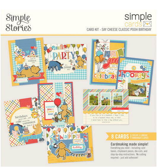 Simple Stories Say Cheese Classic Pooh Birthday Card Kit & Enamel Dots