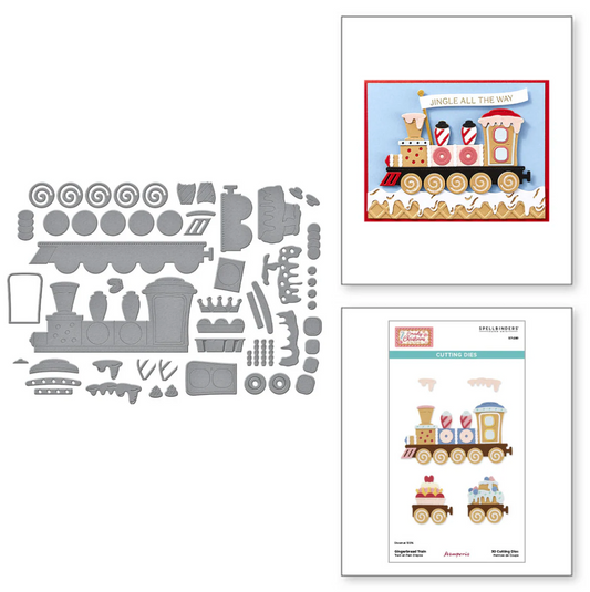 Spellbinders Gingerbread Train Etched Dies