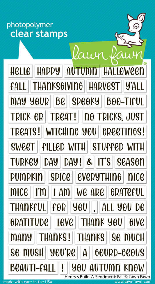 Lawn Fawn Henry's Build-A-Sentiment Fall Stamps