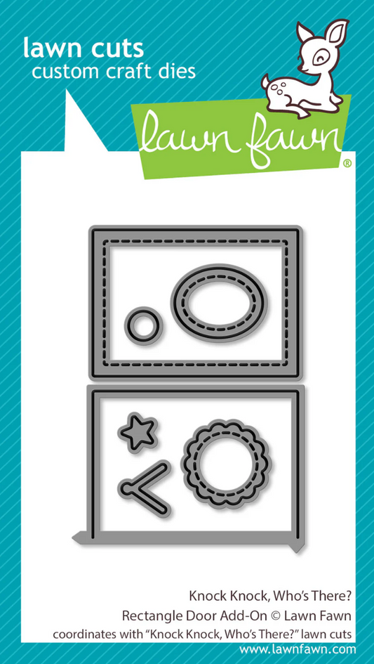 Lawn Fawn Knock Knock, Who's there? Rectangle Door Add-On