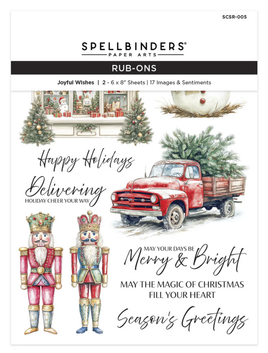 Spellbinders Joyful Wishes Rub-On Sheets