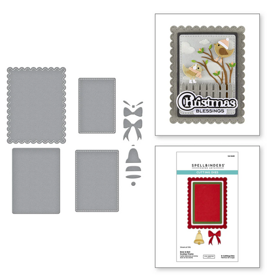 Spellbinders Bow & Bell Scallop Frame Etched Dies