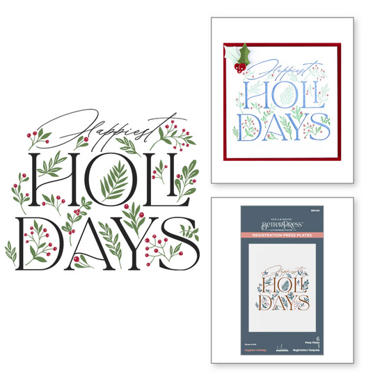 Spellbinders Happiest Holidays Registration Press Plate Set