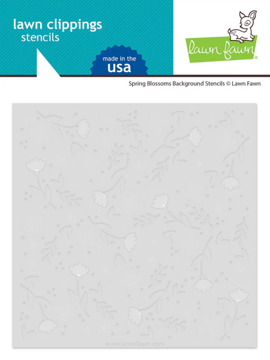 Lawn Fawn Spring Blossoms Background Stencils