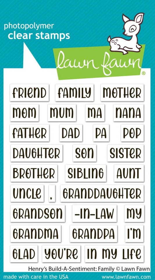 Lawn Fawn Henry's Build-A-Sentiment Family