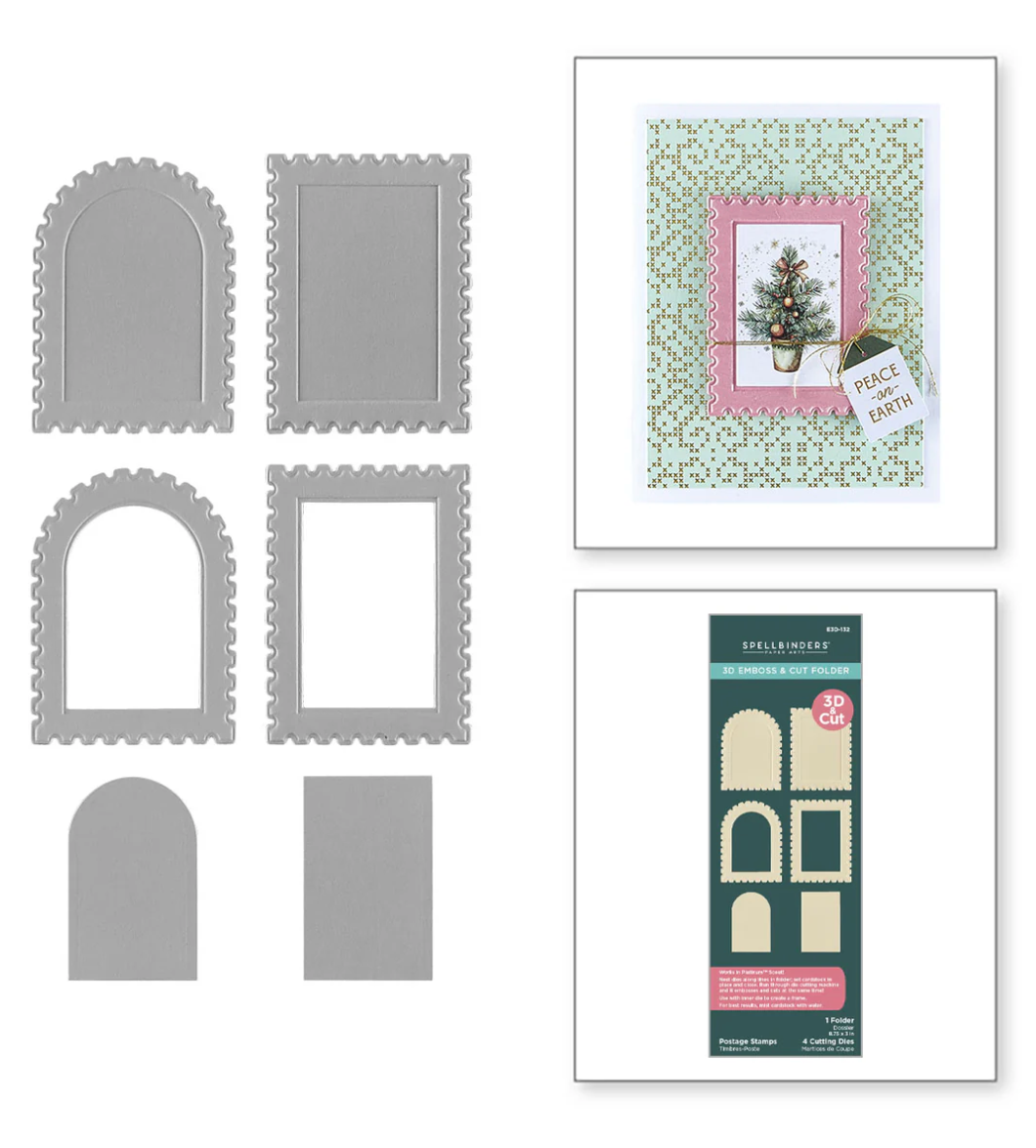 Spellbinders Postage Stamps 3D Emboss & Cut Folder
