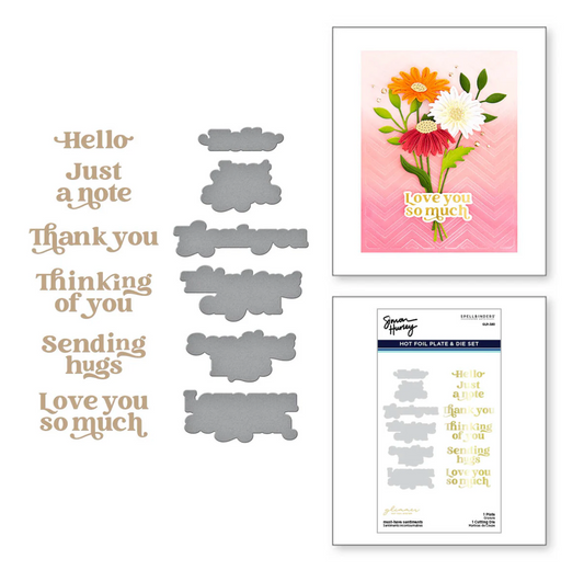 Spellbinders Must-Have Sentiments Glimmer Hot Foil Plate & Die Set