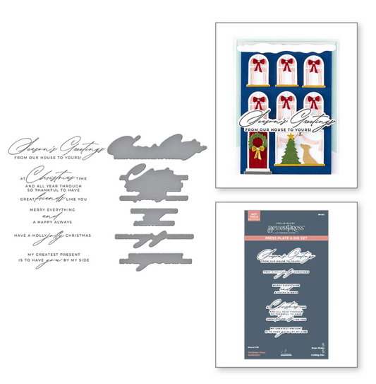 Spellbinders Christmas Cheer Sentiments BetterPress Plate & Die Set