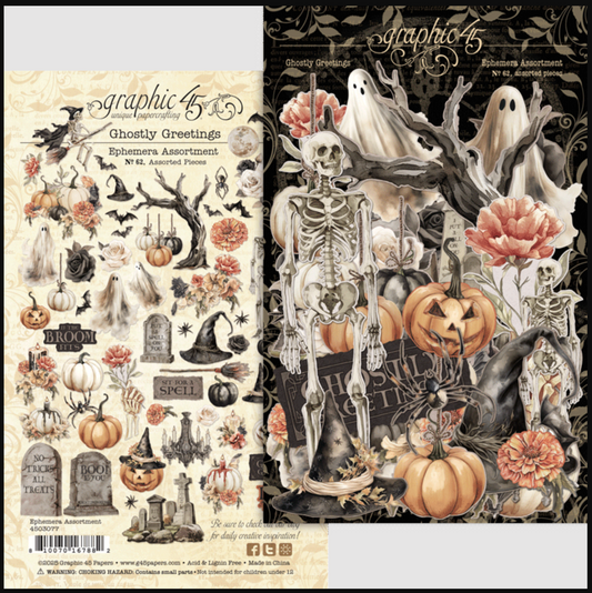 Graphic 45 Ghostly Greetings Ephemera Set
