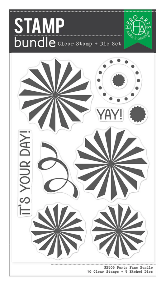 Hero Arts Party Fans Stamp & Cut