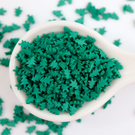 This Calls for Confetti Green Trees Polymer Clay BIts