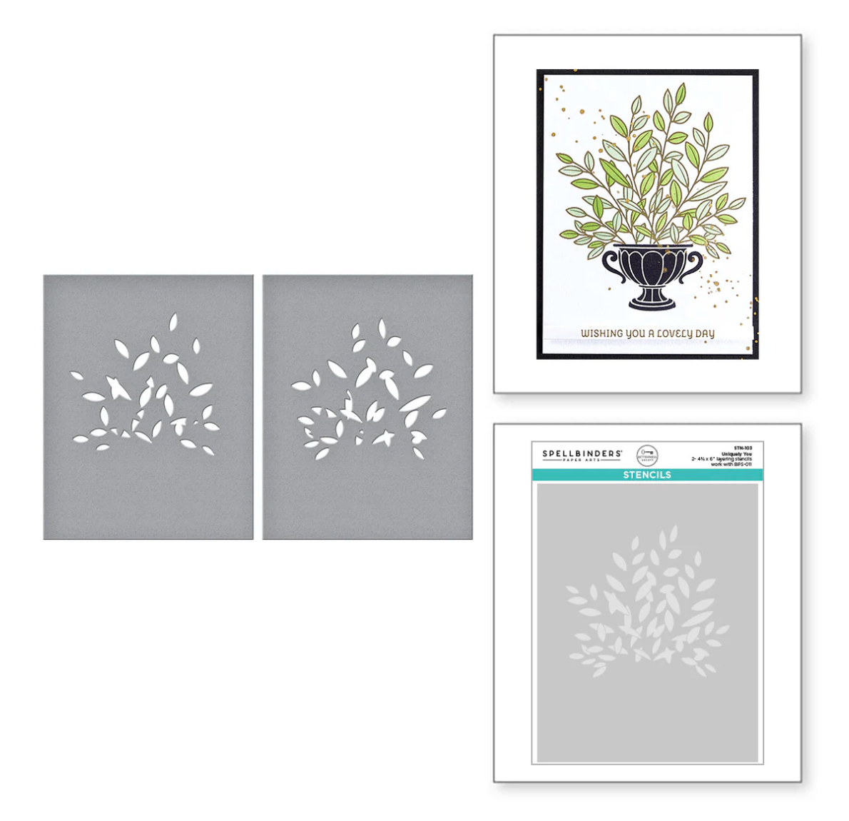 Spellbinders Uniquely You PressPlate & Stencil Bundle