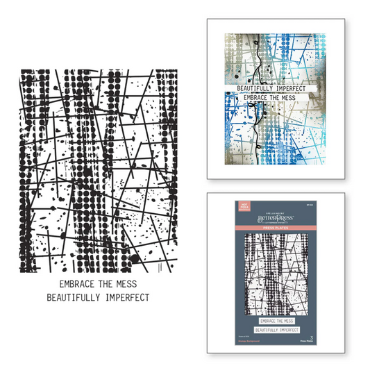 Spellbinders Grungy Background BetterPress Plate