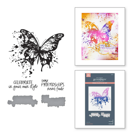 Spellbinders Butterfly Splatter BetterPress Plate