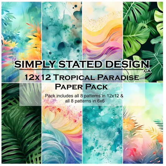 Simply Stated Design Tropical Paradise 12x12 Paper Pack