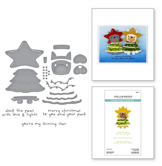 Spellbinders Deck the Paws Clear Stamp & Die Set