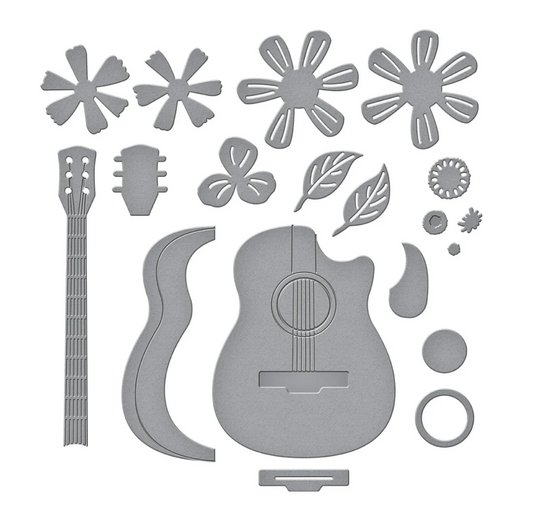 Spellbinders Mini Guitar Etched Dies