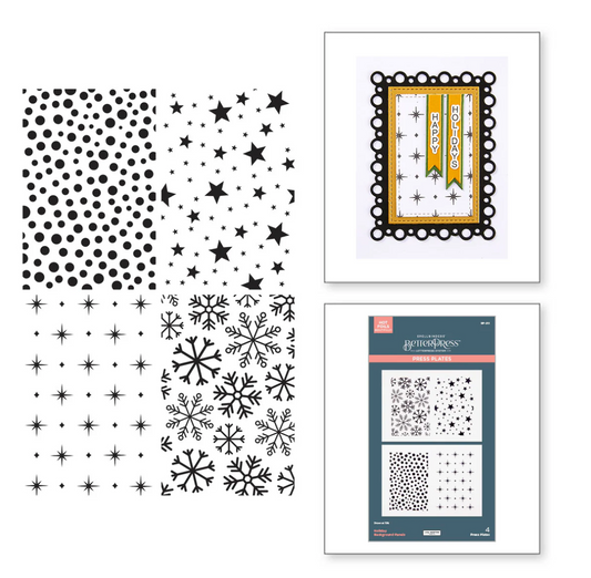 Spellbinders Holiday Backgrounds Panels Press Plates