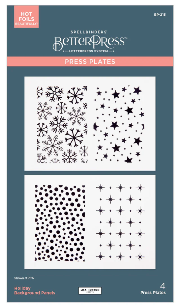 Spellbinders Holiday Backgrounds Panels Press Plates