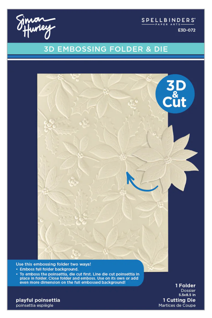 Spellbinders Playful Poinsettia 3D Embossing Folder & Die Set