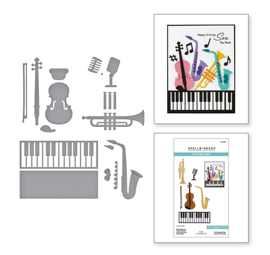 Spellbinders Mini Musical Instruments Etched Dies