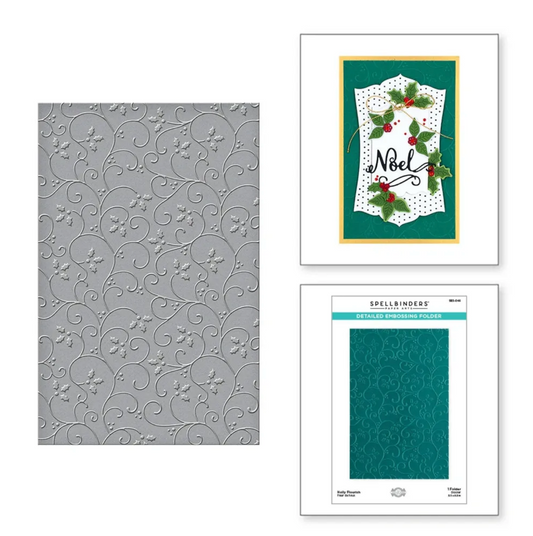 Spellbinders Holly Flourish 2D Embossing Folder