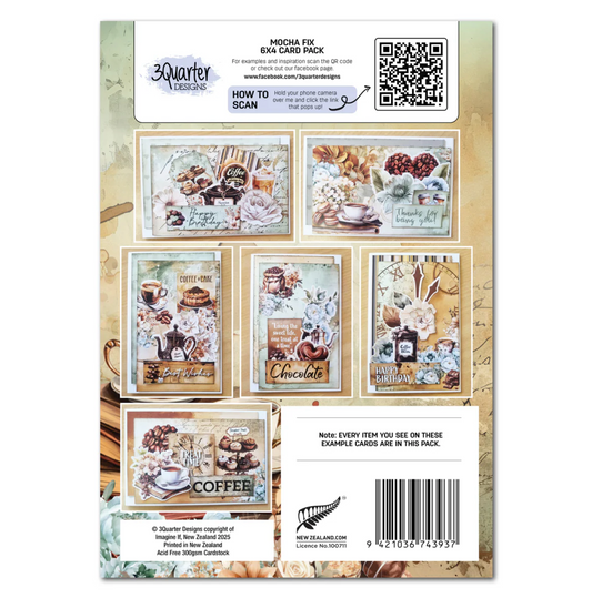 3Quarter Designs Mocha Fix 6x4 Card Pack