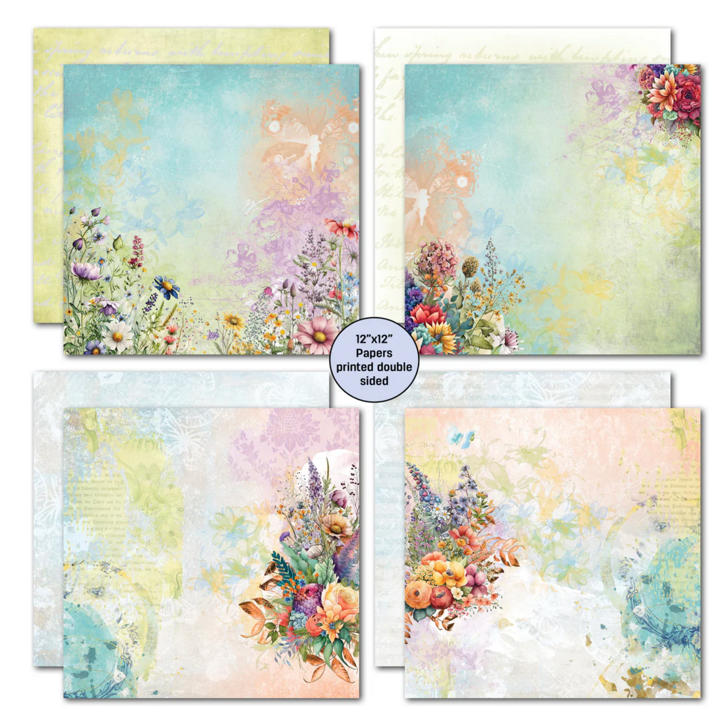 3Quarter Designs Heavenly Wildflowers 12x12 Scrapbook Collection