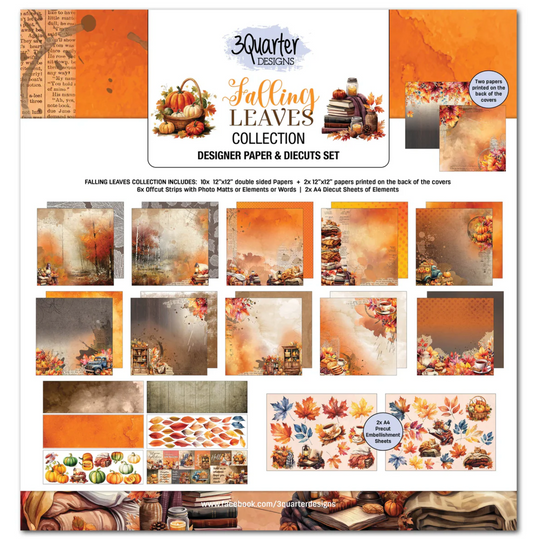3Quarter Designs Falling Leaves 12x12 Scrapbook Collection