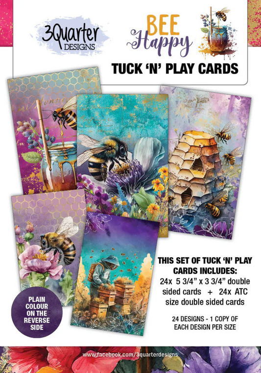 3Quarter Designs Bee Happy - Tuck N Play Cards