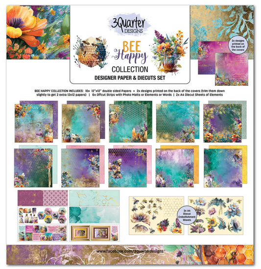 3Quarter Designs Bee Happy 12x12 Scrapbook Collection