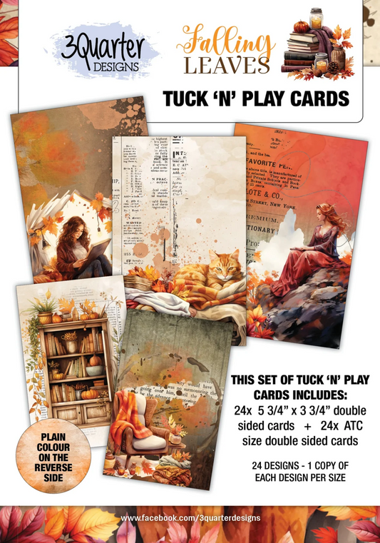 3Quarter Designs Falling Leaves - Tuck N Play Cards