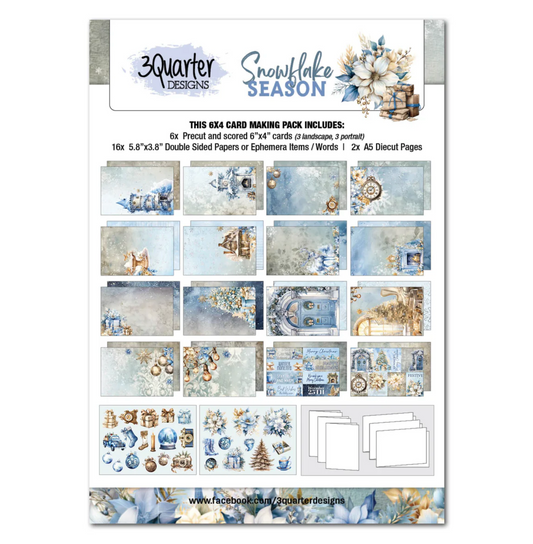 3Quarter Designs Snowflake Season 6x4 Card Pack