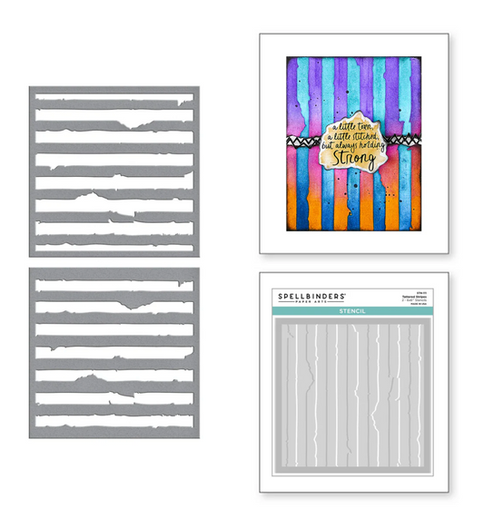 Spellbinders Tattered Stripes Stencil