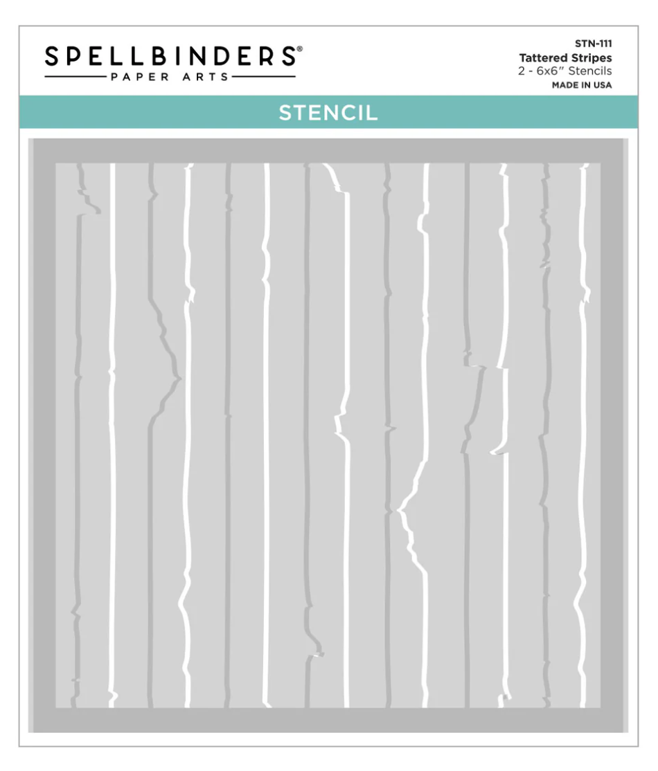 Spellbinders Tattered Stripes Stencil