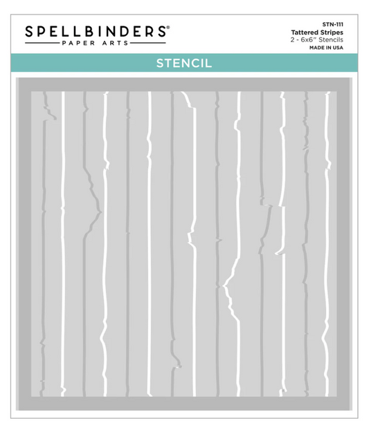 Spellbinders Tattered Stripes Stencil