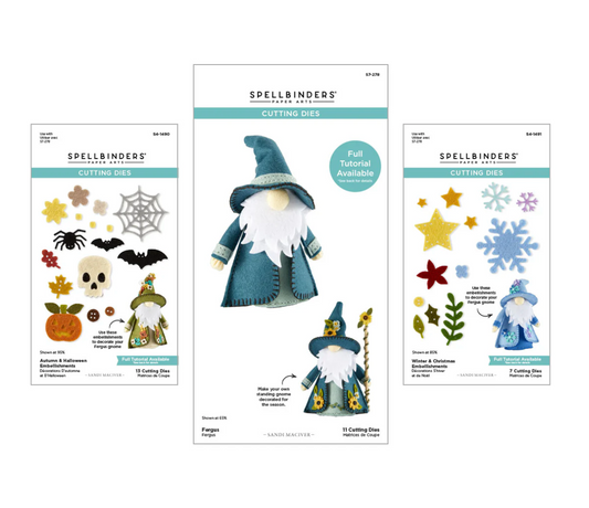 Spellbinders Fergus 3D Felt Decor Die Collection Bundle