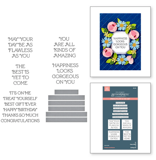 Spellbinders Flawless Sentiments Press Plate & Die Set
