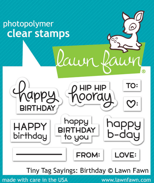 Lawn Fawn Tiny Tag Sayings: Birthday