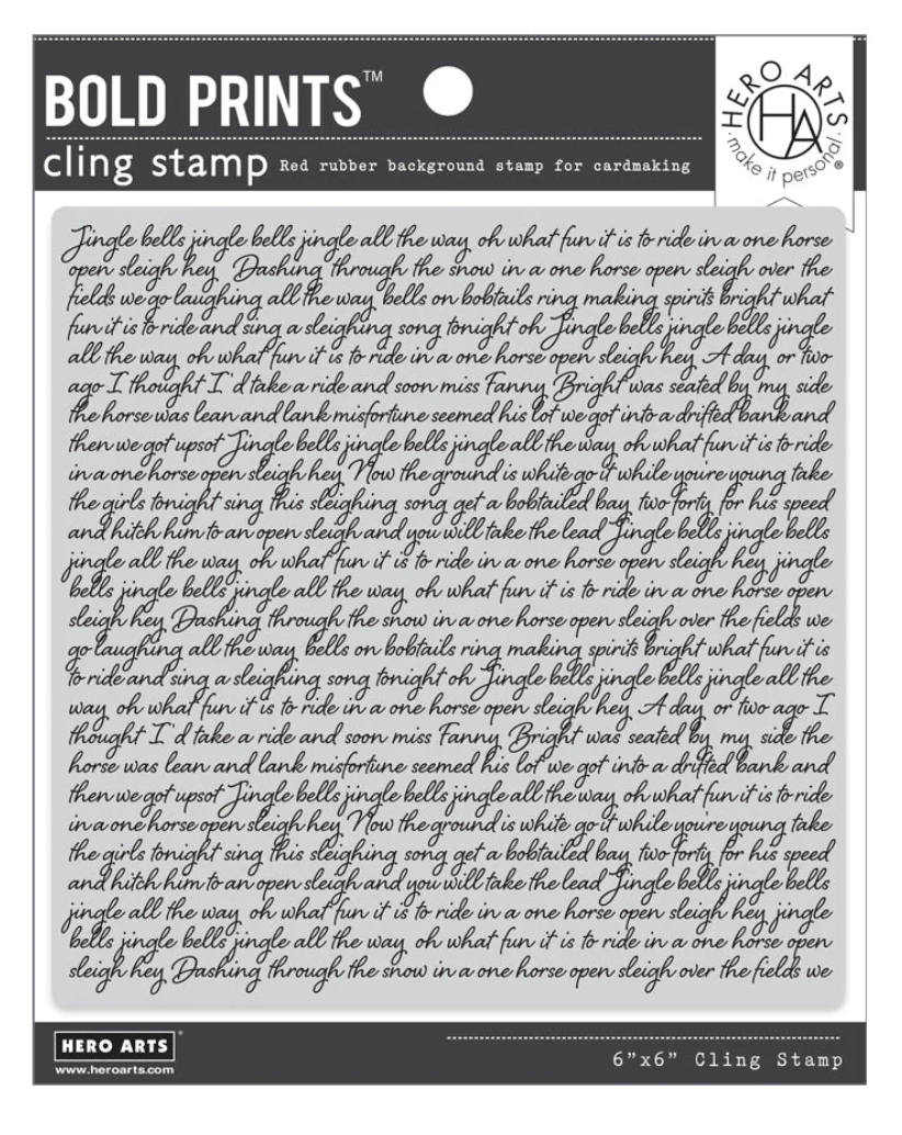 Hero Arts Jingle Bells Script Bold Prints Cling Rubber Stamp