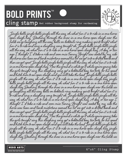 Hero Arts Jingle Bells Script Bold Prints Cling Rubber Stamp