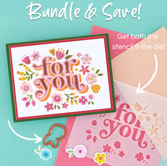 Spellbinders Floral For You Stencil and Die Set
