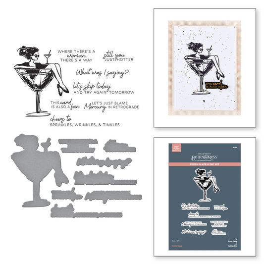 Spellbinders Martini Mood BetterPress Plate & Die Set