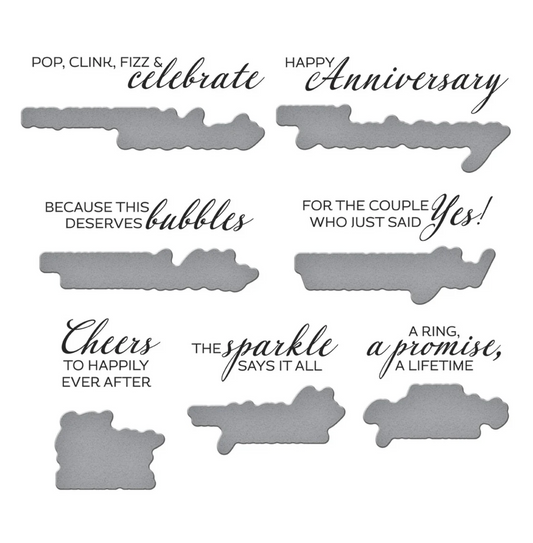 Spellbinders A Special Toast Sentiments BetterPress Plate & Die Set