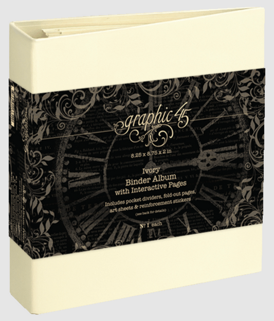 Graphic 45 Binder Album with Interactive Pages – Ivory